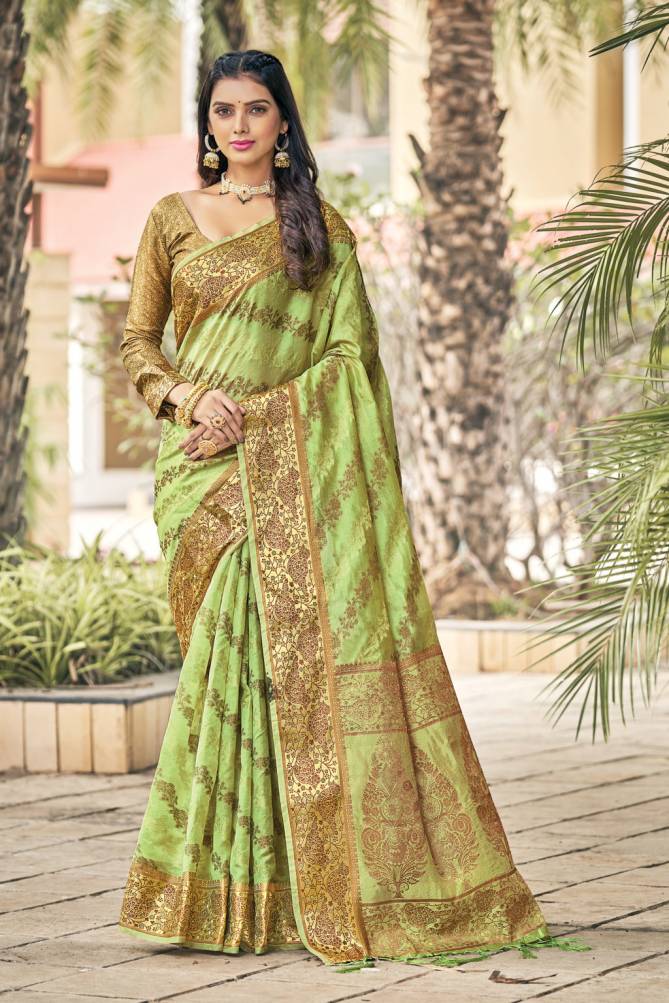 Sangam Sailja Organza Weaving Rich Pallu Festive Wear Designer Sarees Collection